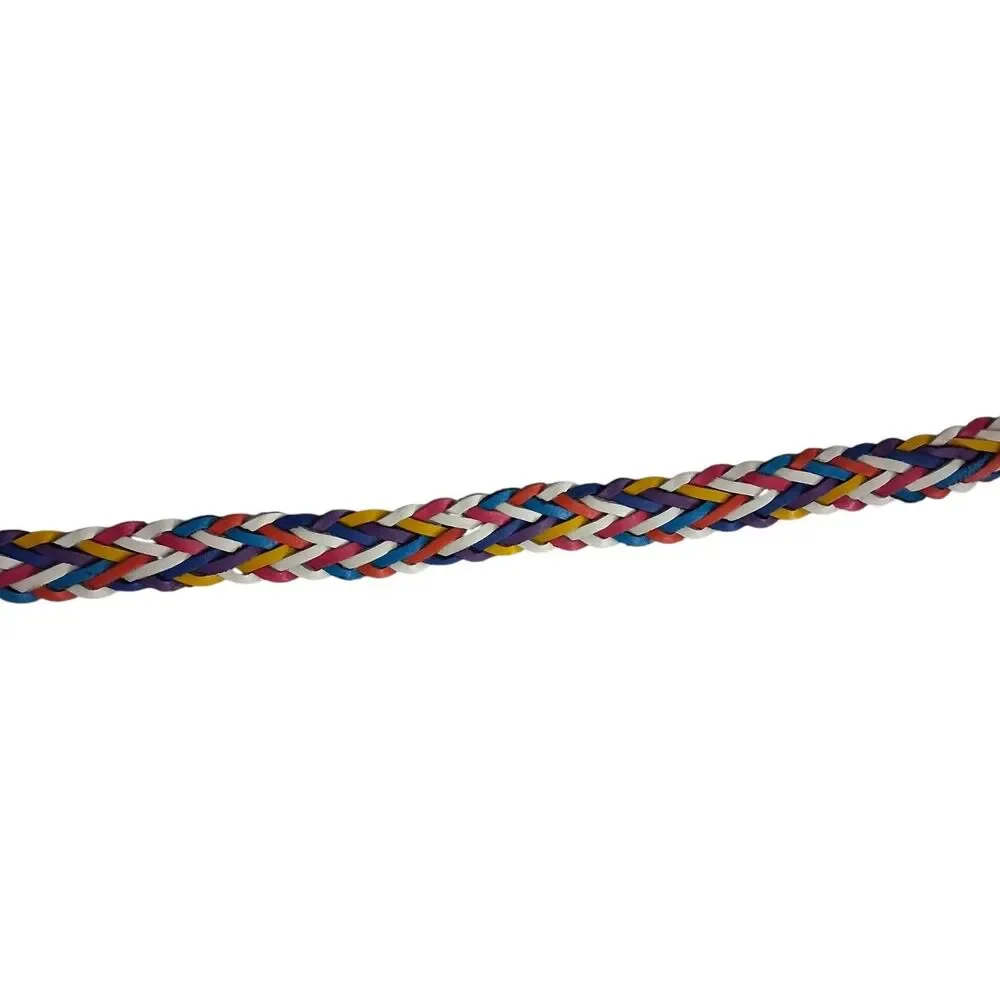 Capezio Argentina Rainbow Braided Leather Belt Womens M/L Vintage 80s 90s Retro
